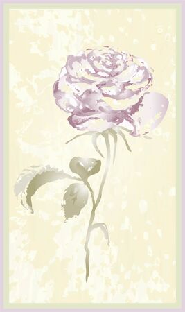 Greeting card with rose. Illustration  roses.のイラスト素材