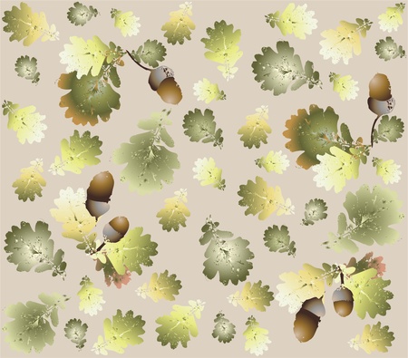 Autumn seamless background. Illustration  acorns.のイラスト素材
