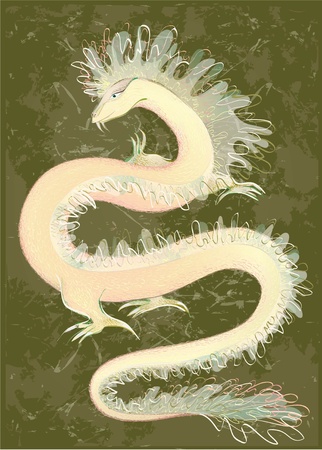Great Dragon color. Illustration of the Chinese dragon.のイラスト素材