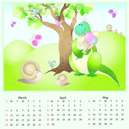 calendar 2012 springのイラスト素材