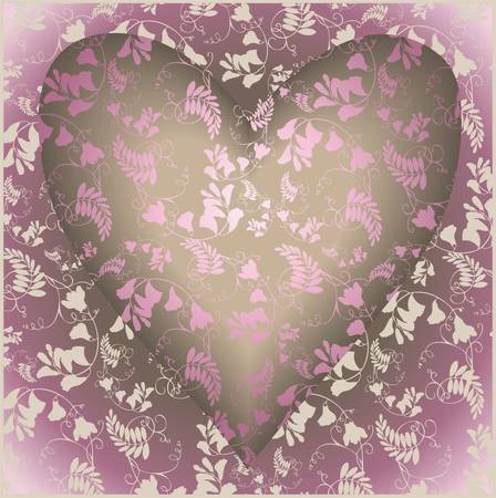 Decorative heart. Hand drawn valentines day greeting card. Illustration lace.のイラスト素材