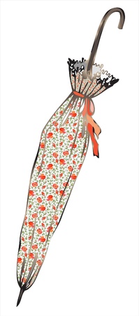 Illustration of vintage umbrella.のイラスト素材