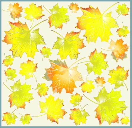 Greeting card with maple leaves.Illustration of  leaves of a maple.  Autumnal background.      のイラスト素材