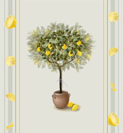 Lemon seamless background. のイラスト素材