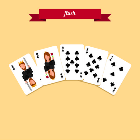 flush pokerのイラスト素材
