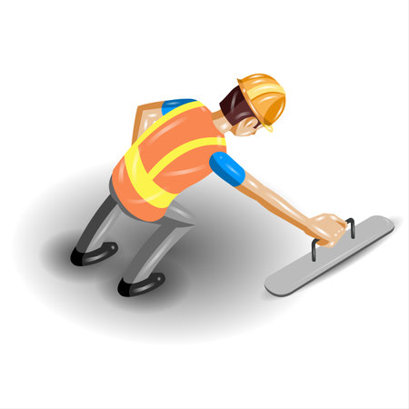 Worker. Isometric 3d illustration.の写真素材