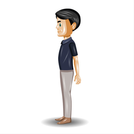 Vector illustration of a man standing on a white background. Cartoon style.の写真素材
