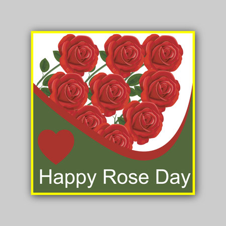 happy rose day with red roseのイラスト素材