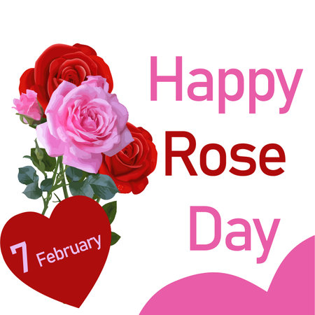 happy rose dayのイラスト素材