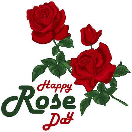 happy rose day 7 februaryのイラスト素材