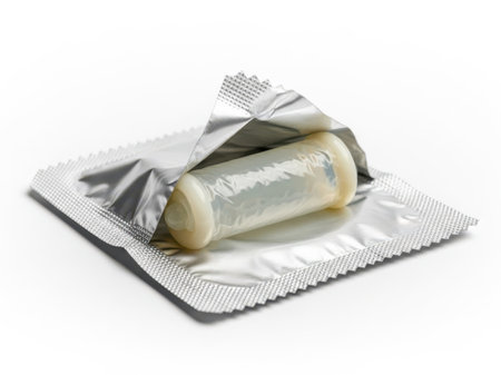 Condom isolated on white backgroundの素材