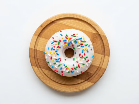 Donut with sprinkles isolated on white backgroundの素材