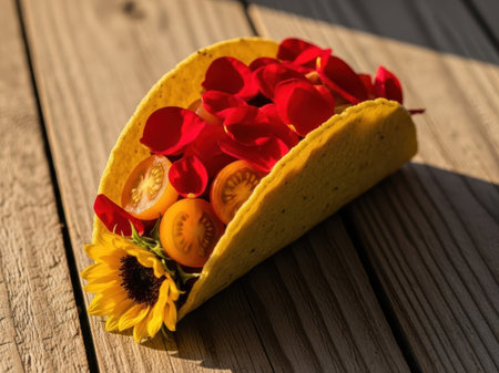 Flower taco isolated on white backgroundの素材