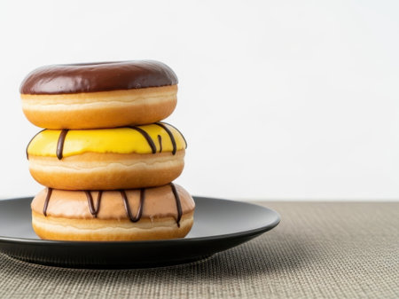 Stack of donuts isolated on white backgroundの素材