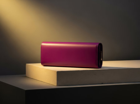 Pink cylindrical object isolated on white backgroundの素材