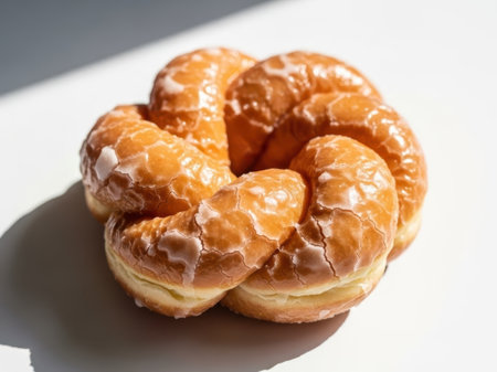 Glazed donut isolated on white backgroundの素材