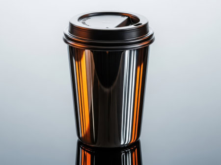 Disposable coffee cup isolated on white backgroundの素材