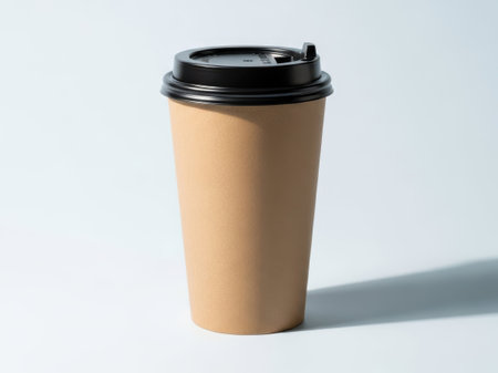 Disposable coffee cup isolated on white backgroundの素材