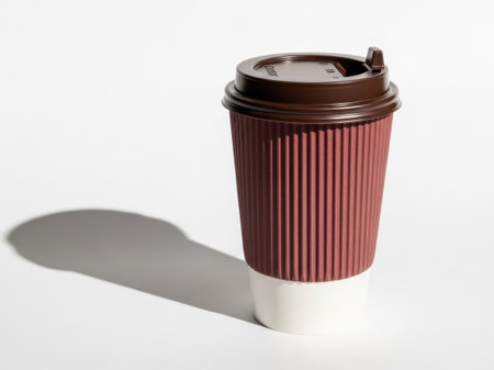 Disposable coffee cup, isolated on white backgroundの素材