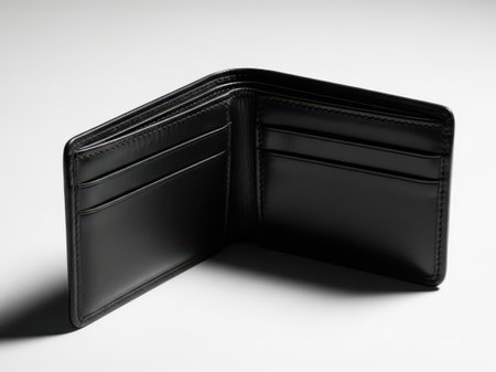 Open wallet isolated on white backgroundの素材