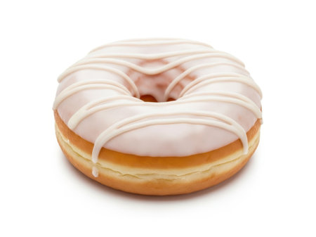 Single glazed donut isolated on white backgroundの素材