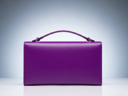 Purple handbag isolated on white backgroundの素材