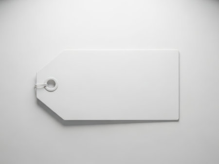 Blank white tag isolated on white backgroundの素材