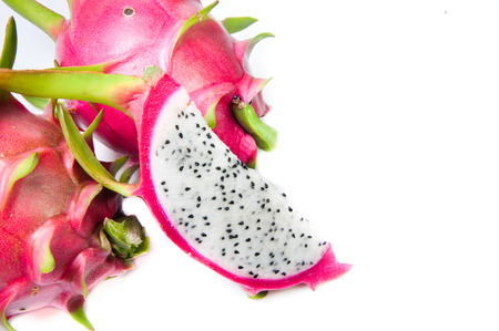 Dragonfruit with white backgroundの写真素材