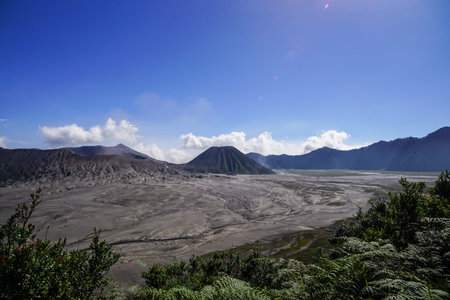 Bromo mount, Indonesia during day time with bluesky.