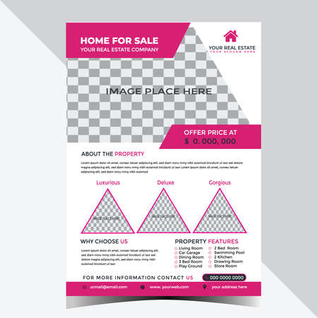 Real Estate Flyer Design Template for your business or serviceのイラスト素材