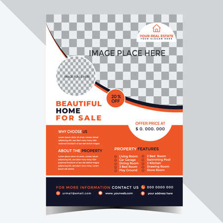 Real Estate Flyer Design Template for your business or serviceのイラスト素材