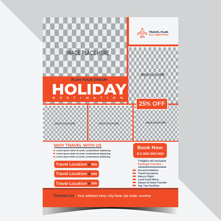 Travel and Tour Flyer Design Template for your business or serviceのイラスト素材