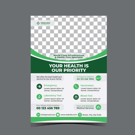 Medical and Healthcare Service Flyer Design Templateのイラスト素材