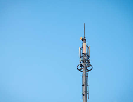 5G Telecommunications Base Station on Sky Backgroundの写真素材