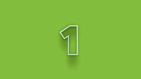green 3d number 1 isolated on green background coupon 1 3d numbers rendering discount collection for your unique selling poster, banner ads, Christmas, Xmas sale and moreの写真素材