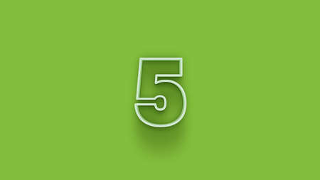 green 3d number 5 isolated on green background coupon 5 3d numbers rendering discount collection for your unique selling poster, banner ads, Christmas, Xmas sale and moreの写真素材