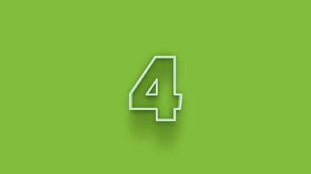 green 3d number 4 isolated on green background coupon 4 3d numbers rendering discount collection for your unique selling poster, banner ads, Christmas, Xmas sale and moreの写真素材