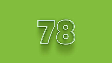 green 3d number 78 isolated on green background coupon 78 3d numbers rendering discount collection for your unique selling poster, banner ads, Christmas, Xmas sale and moreの写真素材