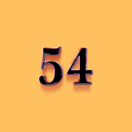 45 number with shadow effect on orange background. 3D rendered font.の写真素材