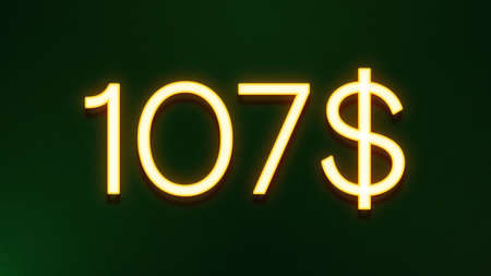 100 dollars neon sign on dark green background. 3d rendering.の写真素材