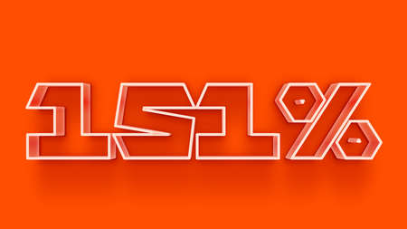 12% OFF Sale Discount Banner 3D Illustration Mockup Scene on Isolated Backgroundの写真素材