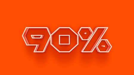 90% OFF Sale Discount Banner 3d Illustration Mockup Sceneの写真素材