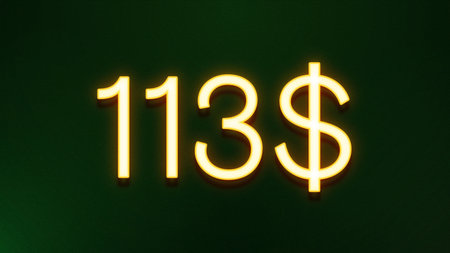 Illustration of a neon sign with the number 13 and dollar symbolの写真素材