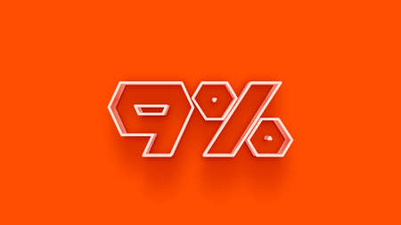 90% off sale orange 3d text banner. Vector illustration.の写真素材