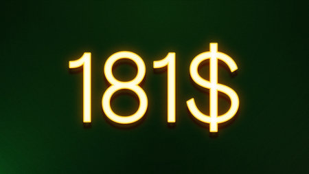 Illustration of a neon sign with the number 18 and the dollar symbolの写真素材