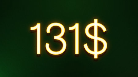 Illustration of a neon sign with the numbers 13 and dollar symbolsの写真素材
