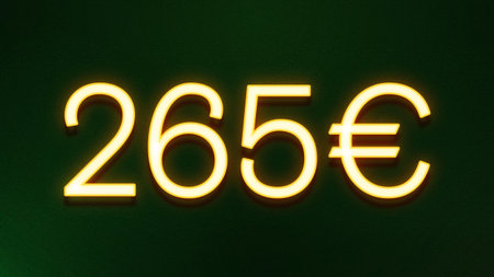 Neon sign 25 euro on green background. 3d rendering.