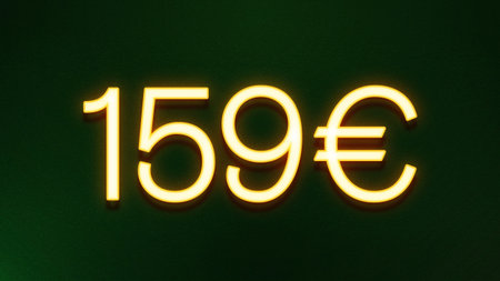 Neon sign with the word 50 euro on a dark green background