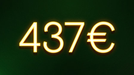 3D rendering of a neon number forty-three on a green background