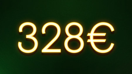 Illustration of a glowing euro sign on a dark background - 3D render